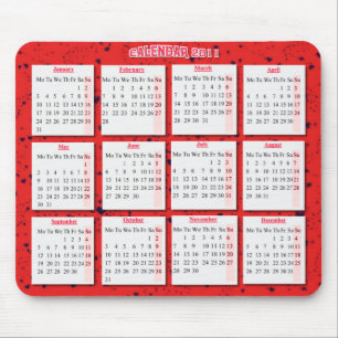 Herzen auf rotem mousepad/Kalender Mousepad