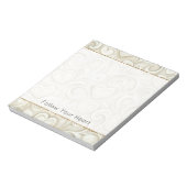 Herzen aus Creme Notizblock (Rotiert)