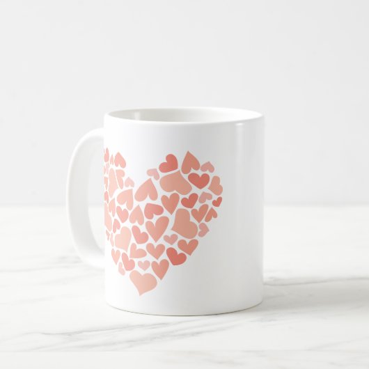Herzen aus Herzdesign Kaffeetasse (Vorderseite Links)