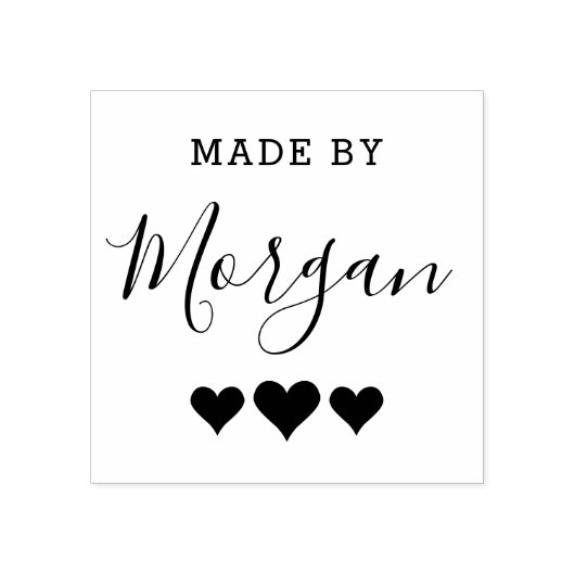 Herzen | Aus Individuelle Name hergestellt Gummistempel (Prägung)