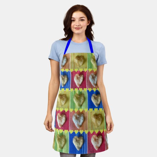 Herzen aus Kartoffelchips Patchwork-Design-Schürze Schürze (Getragen)