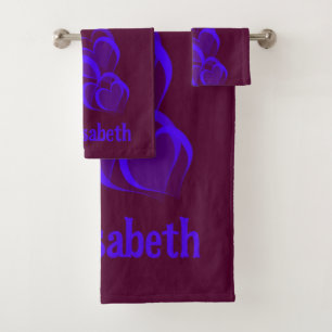 Herzen,Badehandtuch-Set, Set,Zuhause,Kariert,Strei Badhandtuch Set