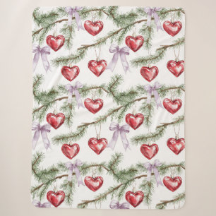 Herzen Bäume Rot Violette Bögen Weihnachten Sherpadecke