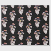 Herzen Blumen Muster Geschenkpapier (Flach)