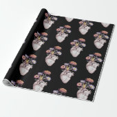 Herzen Blumen Muster Geschenkpapier (Ungerollt)