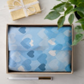 Herzen - Bokeh Blue Hearts Seidenpapier (Geschenk)