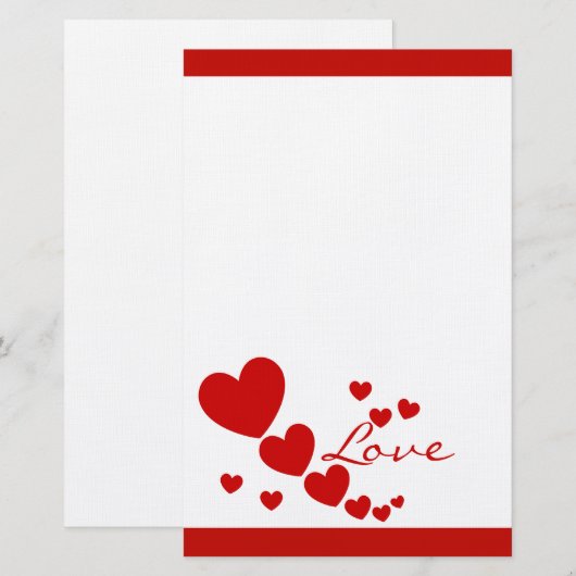 Herzen Briefpapier (Vorne/Hinten)