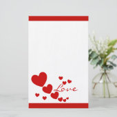 Herzen Briefpapier (Stehend Vorderseite)