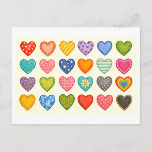 Herzen Collage Postkarte
