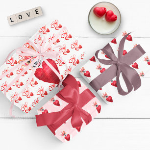 Herzen Corgi Hundeliebhaber Valentinsgeschenk Geschenkpapier Set