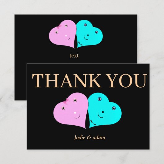 HERZEN DANKESKARTE (Vorne/Hinten)