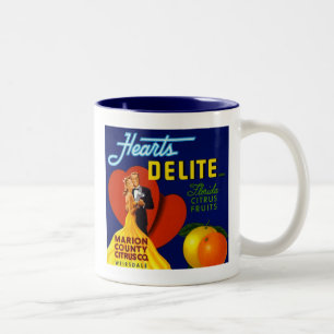 Herzen Delite Zitrusfrucht-Aufkleber 15 Unze-Tasse Zweifarbige Tasse
