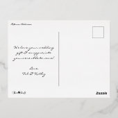 Herzen der Dankeschön-Script-Hochzeit Postcard Folie Einladungspostkarte (Rückseite)