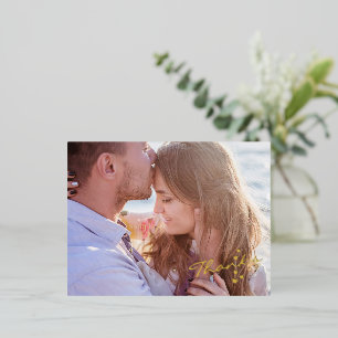 Herzen der Dankeschön-Script-Hochzeit Postcard Folie Einladungspostkarte