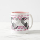 Herzen der Frettchen-Tasse Zweifarbige Tasse (VorderseiteRechts)