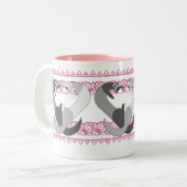 Herzen der Frettchen-Tasse Zweifarbige Tasse (Vorderseite Links)