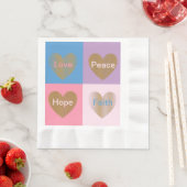 Herzen der Glaubensstiftung Liebe Hoffnung Frieden Serviette (Beispiel)