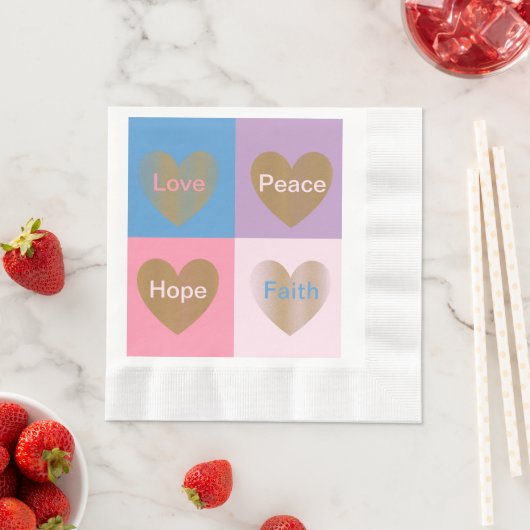 Herzen der Glaubensstiftung Liebe Hoffnung Frieden Serviette (Beispiel)