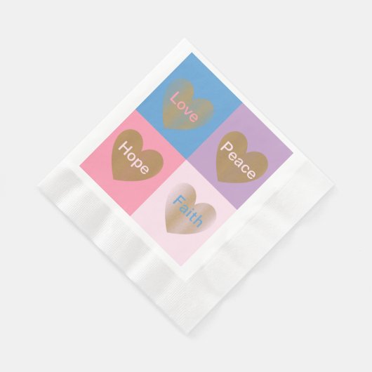 Herzen der Glaubensstiftung Liebe Hoffnung Frieden Serviette (Ecke)