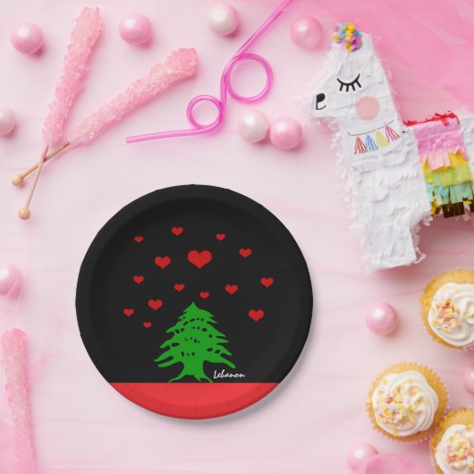 Herzen der libanesischen Teller, Liebe, libanesisc Pappteller (Party)