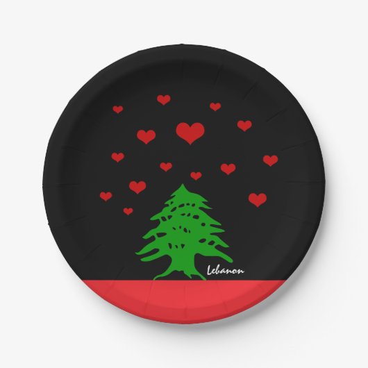 Herzen der libanesischen Teller, Liebe, libanesisc Pappteller (Vorderseite)