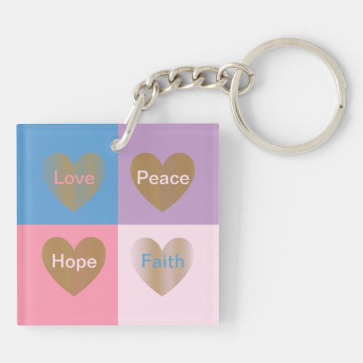 Herzen der Liebe des Glaubens - Hoffnung Frieden Schlüsselanhänger (Rückseite)