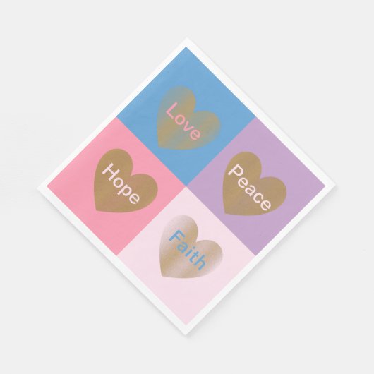 Herzen der Liebe des Glaubens - Hoffnung Friedensp Serviette (Ecke)