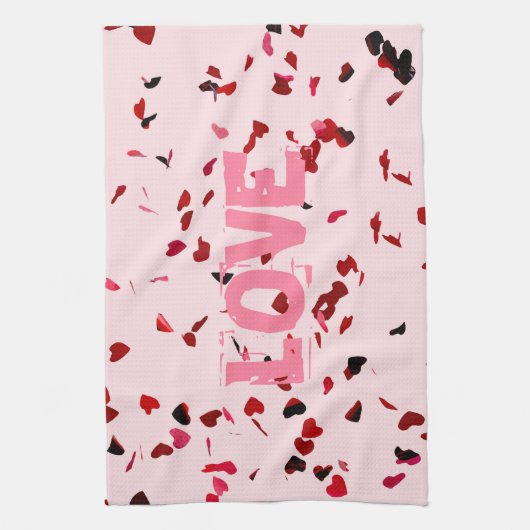 Herzen der Liebe Geschirrtuch (Vertikal)