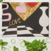 Herzen der Liebe Geschirrtuch (Gefaltet)