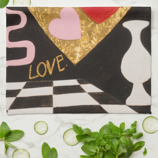 Herzen der Liebe Geschirrtuch (Gefaltet)