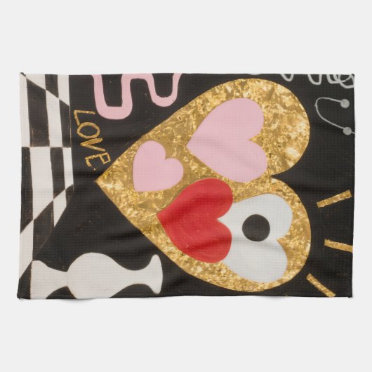 Herzen der Liebe Geschirrtuch (Horizontal)