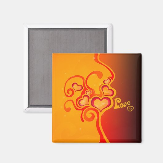 Herzen der Liebe Magnet (Vorderseite/Rückseite)