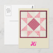 Herzen der Liebe Quilt Postkarte (Vorne/Hinten)