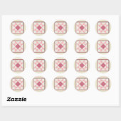 Herzen der Liebe Quilt Runder Aufkleber (Blatt)