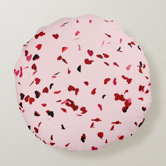 Herzen der Liebe Rundes Kissen (Rückseite)
