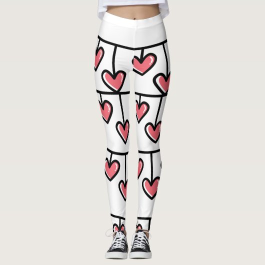 Herzen der Liebe Valentinstag Leggings (Vorderseite)