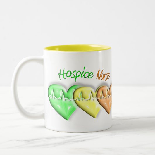 Herzen der Pflegeheim-Krankenschwester-3D Zweifarbige Tasse (Links)