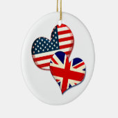 Herzen der USA und des Vereinigten Königreichs Keramik Ornament (Rechts)