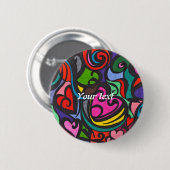 Herzen des Farbknopfes (addieren Sie Ihren Text) Button (Vorne & Hinten)