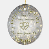 Herzen des Hochzeitstag-zwei Keramik Ornament (Links)