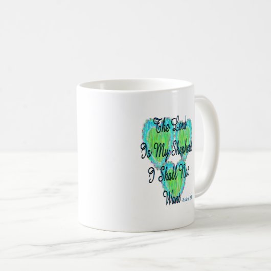 Herzen des Psalms 23 Kaffeetasse (VorderseiteRechts)