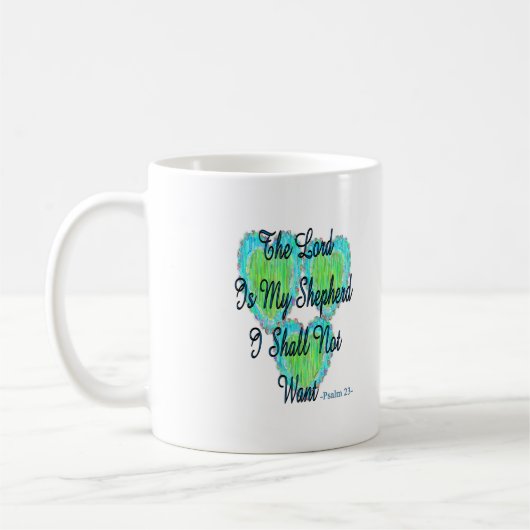 Herzen des Psalms 23 Kaffeetasse (Links)