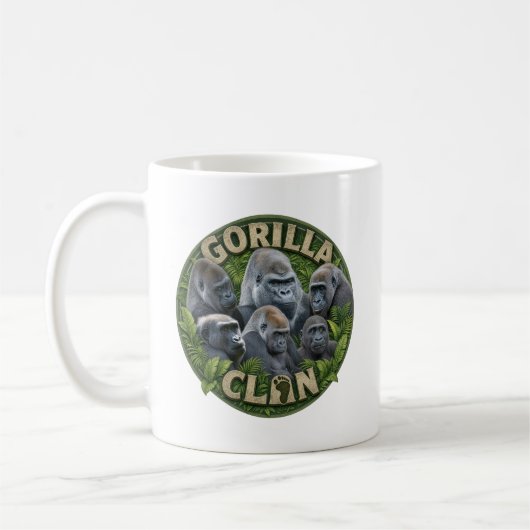 Herzen des Twycross-Gorilla-Clans Kaffeetasse (Links)
