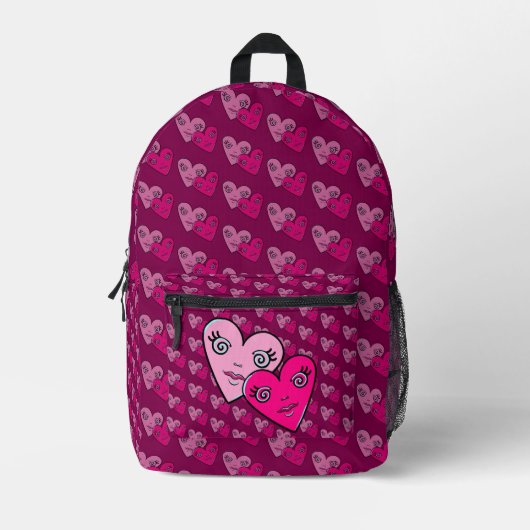 Herzen Design Bedruckter Rucksack (Vorderseite)