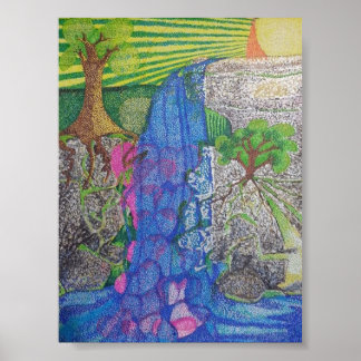 Herzen, die das Wasser hinuntergehen Poster