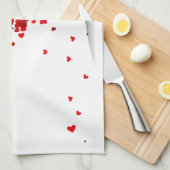 Herzen die Liebe des Valentines, die im Windbaum Geschirrtuch (Viertel Falte)