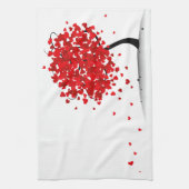 Herzen die Liebe des Valentines, die im Windbaum Geschirrtuch (Vertikal)