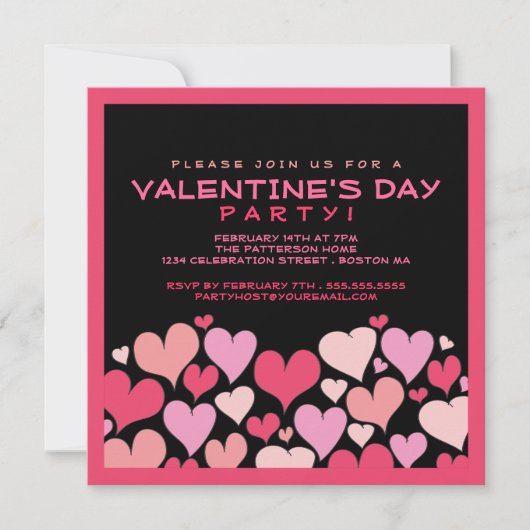 Herzen eine viel-Valentinstag-Party Einladung (Vorderseite)