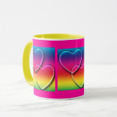 Herzen eines Regenbogens Tasse (Vorderseite Links)