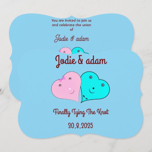 HERZEN EINLADUNG (Vorne/Hinten)